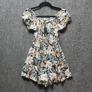 American‎ Eagle Floral Skort Romper XS Puff Sleeve Boho Off Shoulder 4837183716